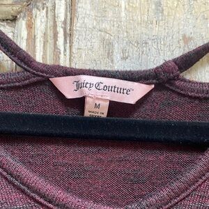 Juicy Couture Maroon/Black Long Sleeve Top, Size M